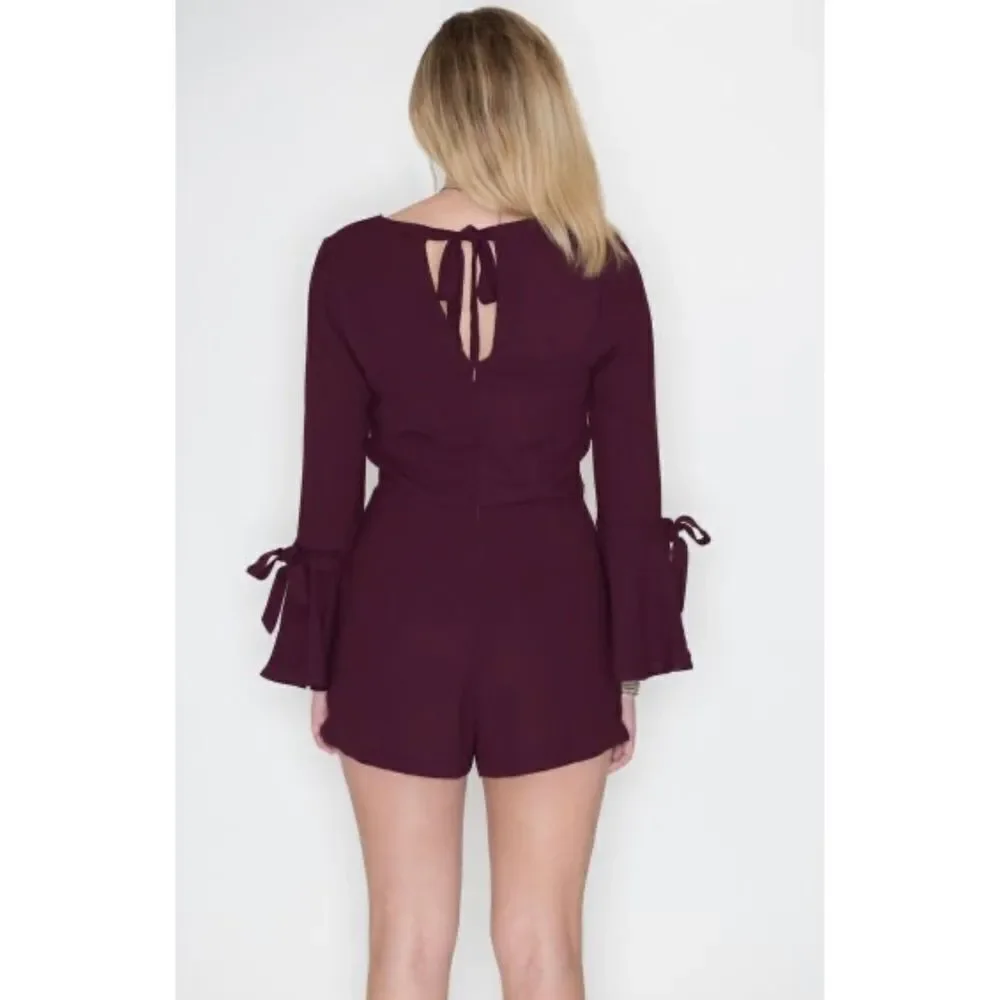 She & Sky Bell Sleeve Romper - Small​​​​​